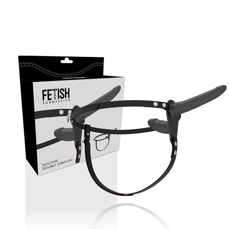 FETISH SUBMISSIVE HARNESS DOUBLE PÉNÉTRATION NOIR — vue détaillée