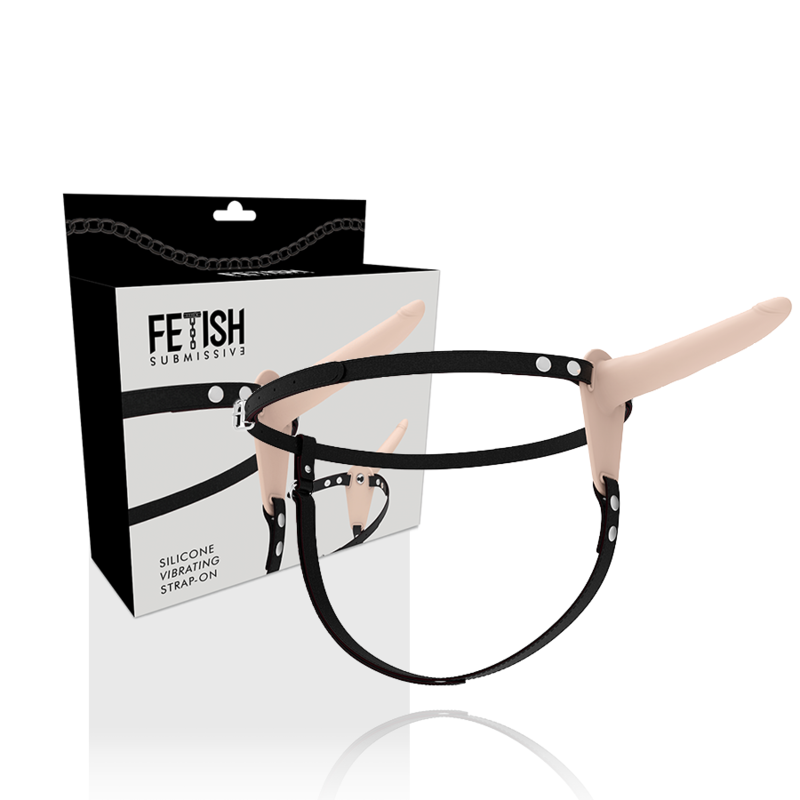 FETISH SUBMISSIVE HARNESS VIBRATEUR SILICONE FLESH 15 CM — vue détaillée