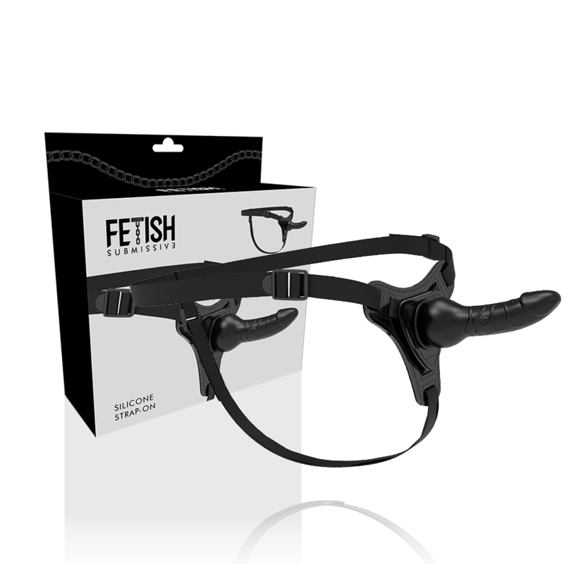FETISH SUBMISSIVE HARNESS SILICONE NOIR RÉALISTE 16 CM — vue détaillée