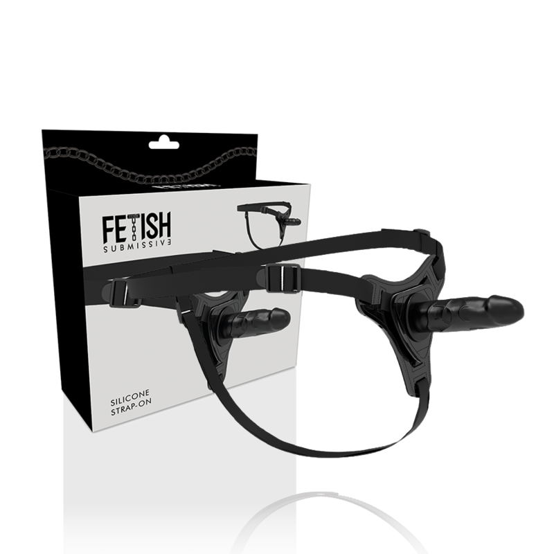 FETISH SUBMISSIVE HARNESS SILICONE NOIR RÉALISTE 15 CM — vue détaillée