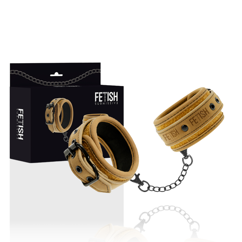 FETISH SUBMISSIVE ORIGIN Menottes Cuir Vegan Doublure Néoprène — vue détaillée