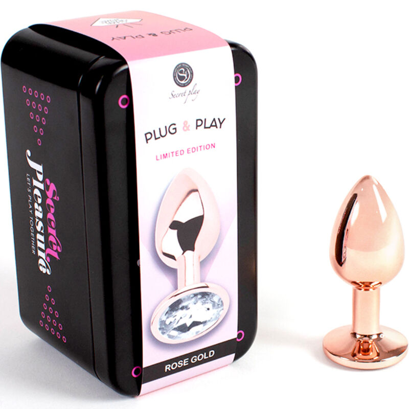 SECRETPLAY TOYS Plug Anal Métal Or Rose Petite Taille 7 Cm — vue détaillée