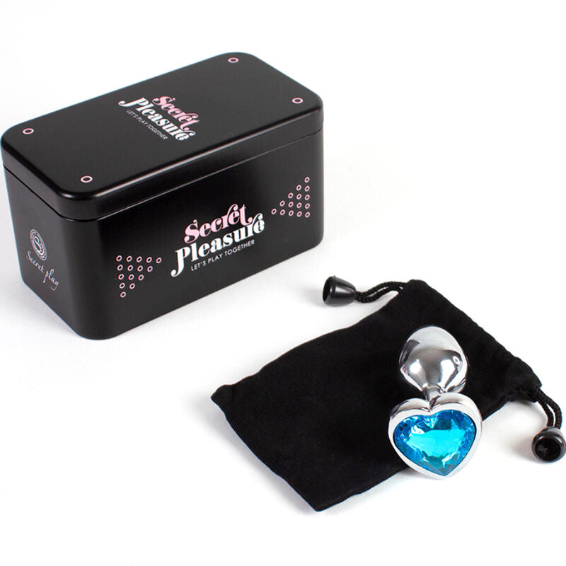 SECRETPLAY TOYS Plug Anal Métal Coeur Bleu Petite Taille 7 Cm — vue arrière