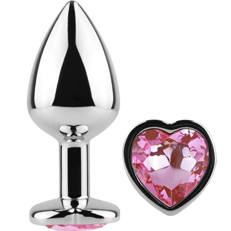 SECRETPLAY TOYS Plug Anal Métal Coeur Fuchsia Petite Taille 7 Cm - Aura Intime