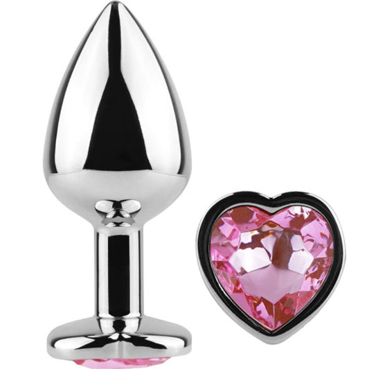 SECRETPLAY TOYS Plug Anal Métal Coeur Fuchsia Petite Taille 7 Cm - Aura Intime
