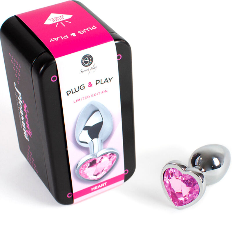 SECRETPLAY TOYS Plug Anal Métal Coeur Fuchsia Petite Taille 7 Cm — vue détaillée