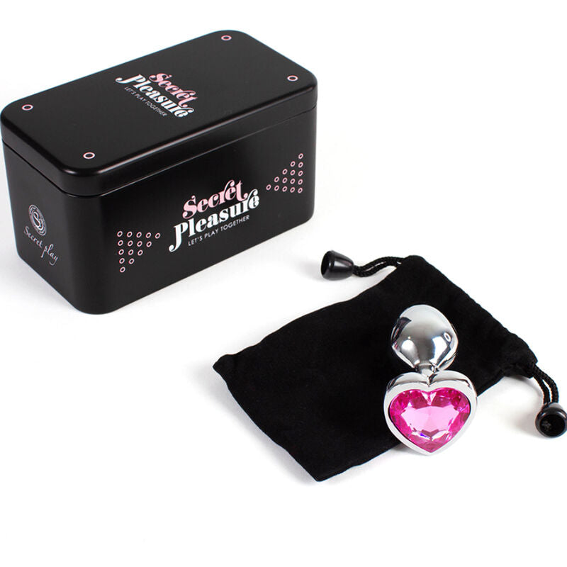 SECRETPLAY TOYS Plug Anal Métal Coeur Fuchsia Petite Taille 7 Cm — vue arrière