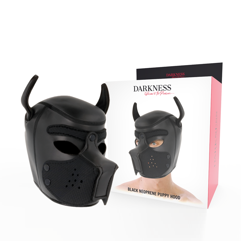 DARKNESS BONDAGE Masque Chien Néoprène Museau Amovible M - Aura Intime