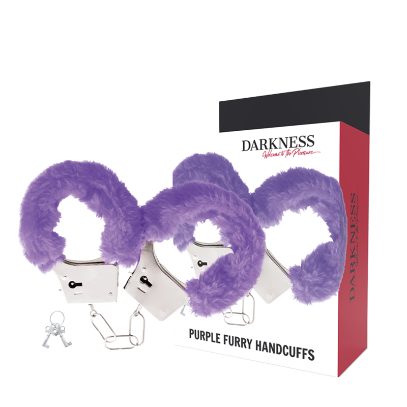 DARKNESS BONDAGE Menottes Métal Doublées Lilas - Aura Intime