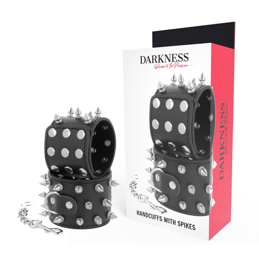 DARKNESS BONDAGE Menottes À Pointes Noires Skulls And Bones - Aura Intime