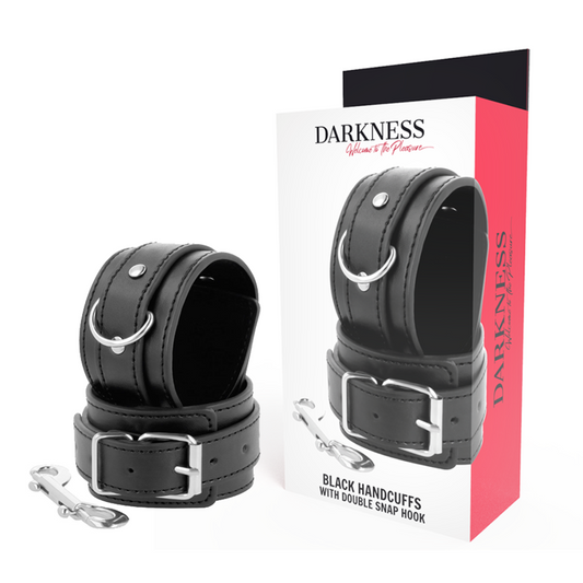 DARKNESS BONDAGE Menottes Réglables Noires Double Ruban Renfort - Aura Intime