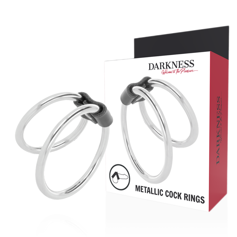 DARKNESS SENSATIONS ANNEAU PÉNIS DOUBLE MÉTAL - Aura Intime
