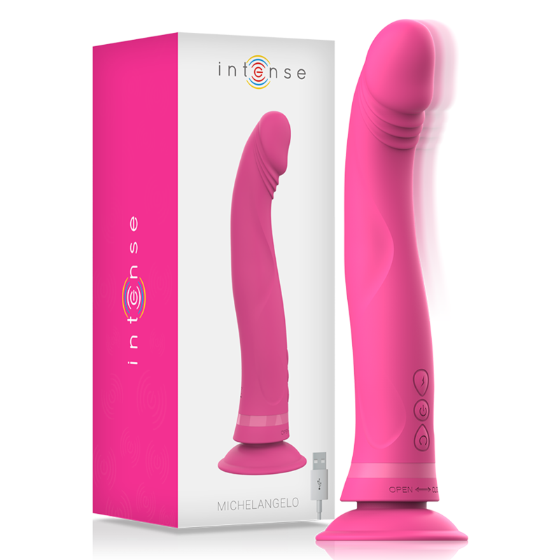 INTENSE HIGH TECH Gode Vibrateur Silicone Rose Michelangelo - Aura Intime