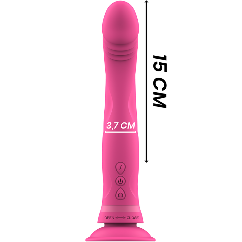 INTENSE HIGH TECH Gode Vibrateur Silicone Rose Michelangelo — vue arrière