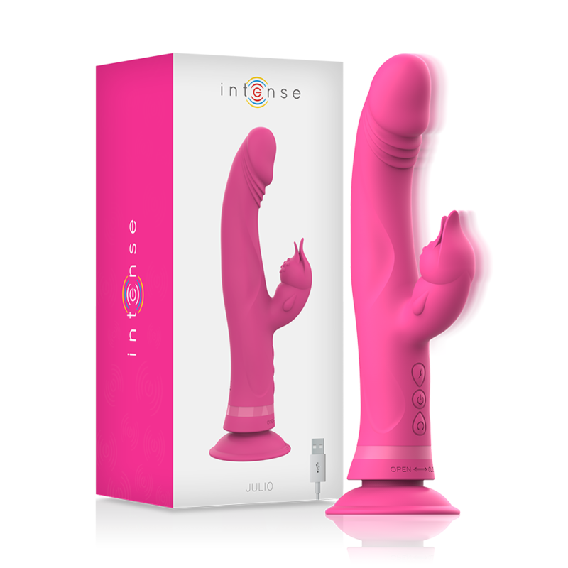 INTENSE HIGH TECH Vibrateur Julio Rabbit Silicone Rose - Aura Intime