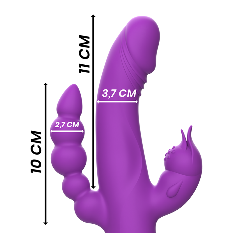 INTENSE HIGH TECH Vibrateur Silicone Casanova Rabbit Triple Moteur Violet — vue alternative