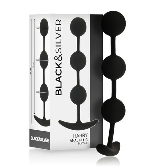 BLACK&SILVER Chapelet Anal Harry 3 Sphères Silicone 14 Cm - Aura Intime
