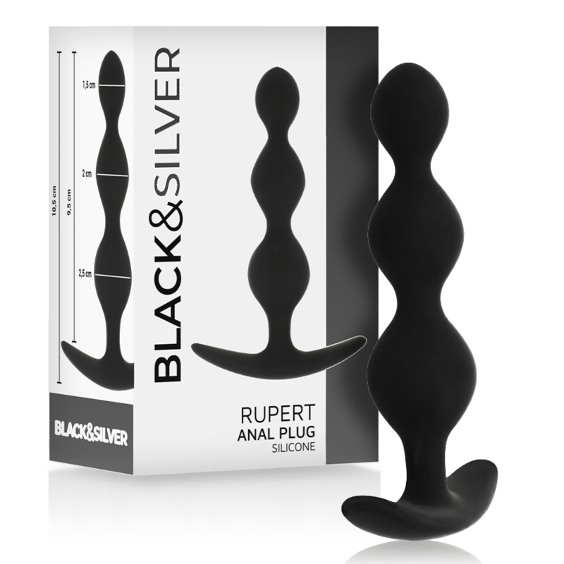BLACK&SILVER Chaîne À Billes Anal Rupert 10 Cm - Aura Intime