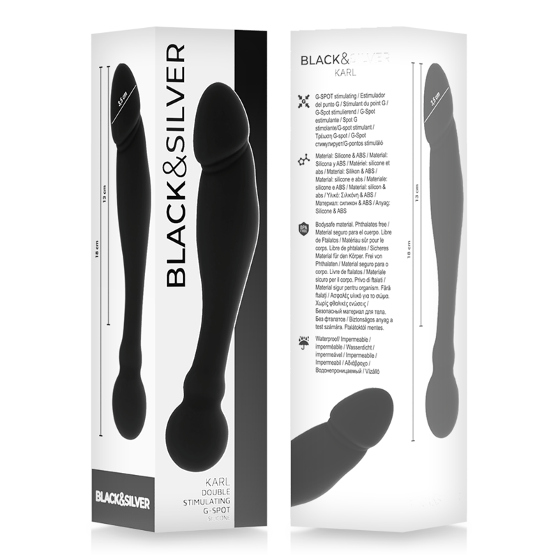 BLACK&SILVER Gode Stimulant Karl G-Point 18 Cm — accessoires inclus