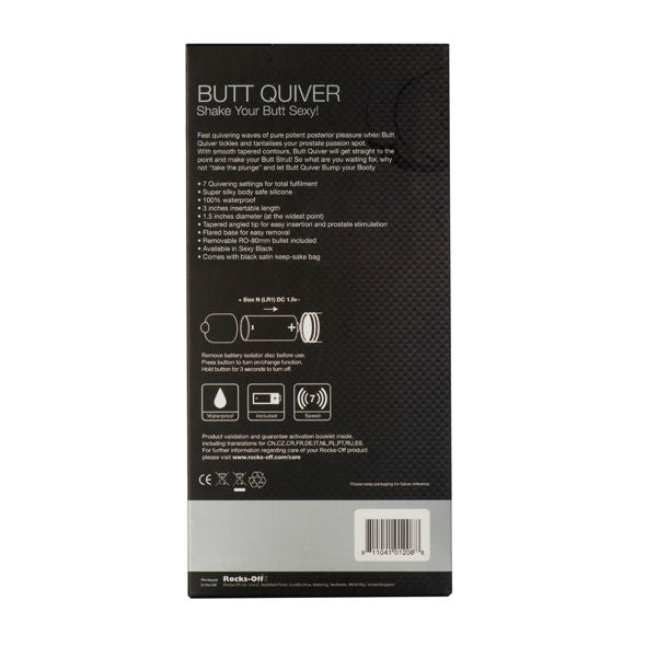 ROCKS-OFF Stimulateur Butt Quiver P-Point 7 Vitesses Noir — vue alternative
