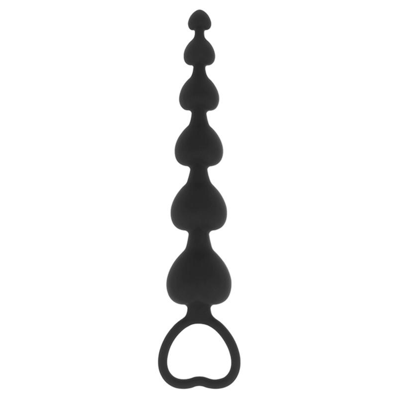 BLACK&SILVER Chaîne Coeurs Anal Mila 18 Cm — accessoires inclus