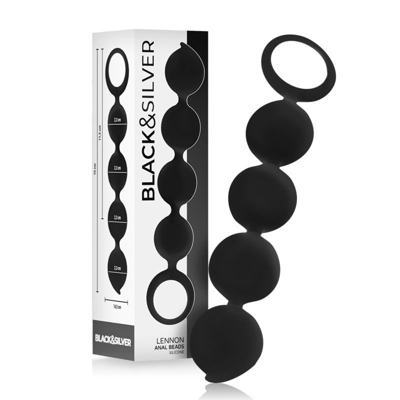 BLACK&SILVER Chapelet Anal Lennon 4 Sphères Silicone 15 Cm - Aura Intime