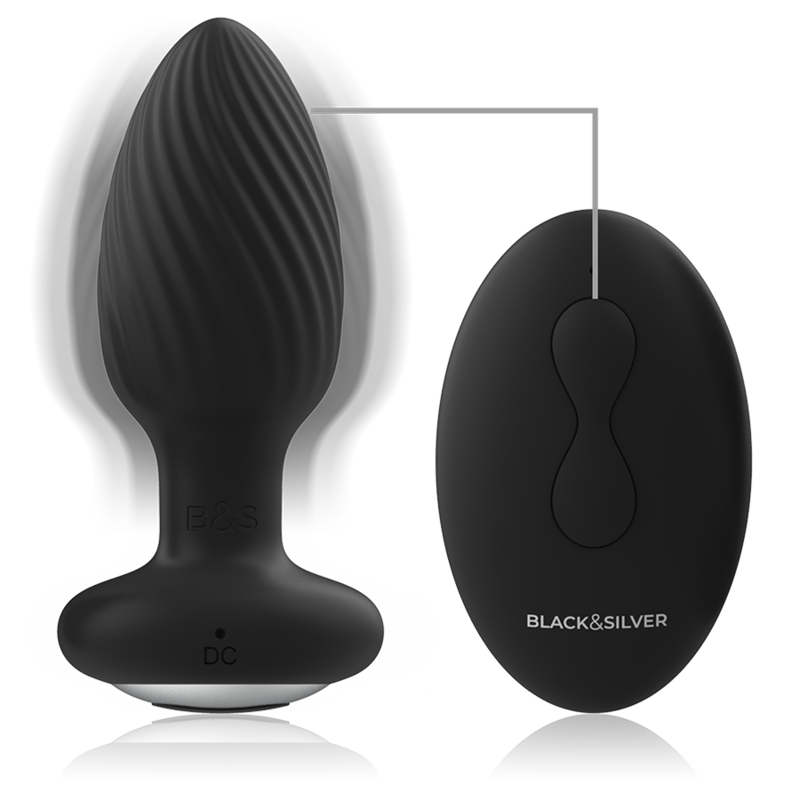 BLACK&SILVER Télécommande Rotateur Anal Silicone Wells Plug — vue alternative