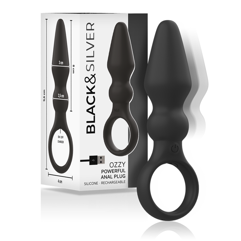 BLACK&SILVER Puissant Plug Anal Silicone Ozzy - Aura Intime