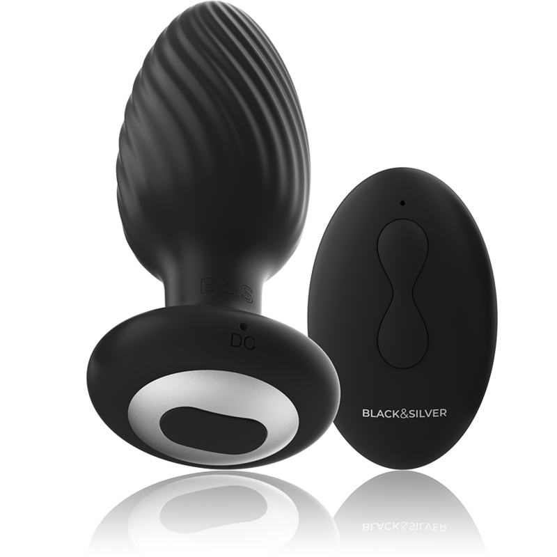 BLACK&SILVER Télécommande Rotateur Anal Silicone Wells Plug — vue détaillée