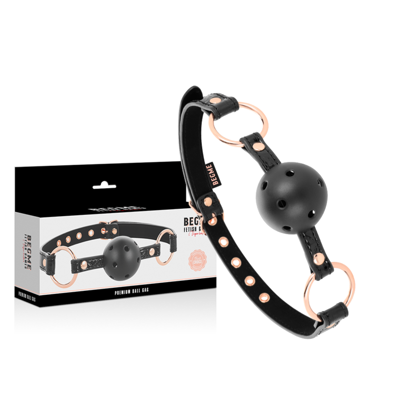 BEGME BLACK EDITION Black Edition Ball Gag Cuir Vegan — vue détaillée