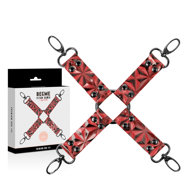 BEGME RED EDITION Cravate Porc Cuir Végan Premium Édition Rouge — vue détaillée