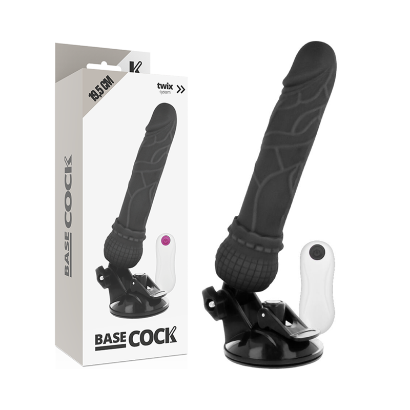 BASECOCK Vibrateur Réaliste Télécommande Noir 19.5 Cm -O- 4 Cm - Aura Intime