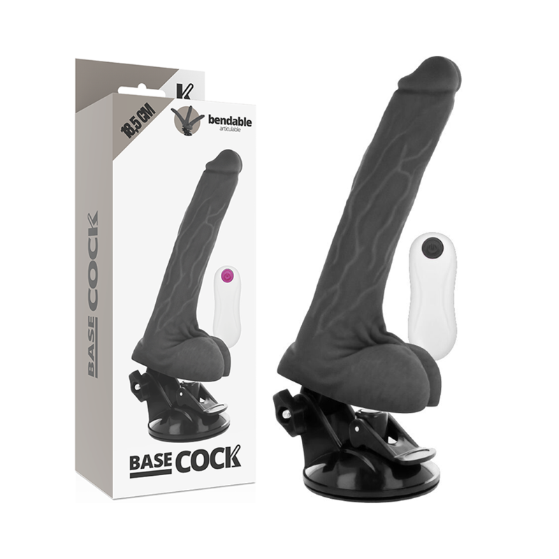 BASECOCK Vibrateur Articulable Télécommande Noir 18.5 Cm -O- 4 Cm - Aura Intime