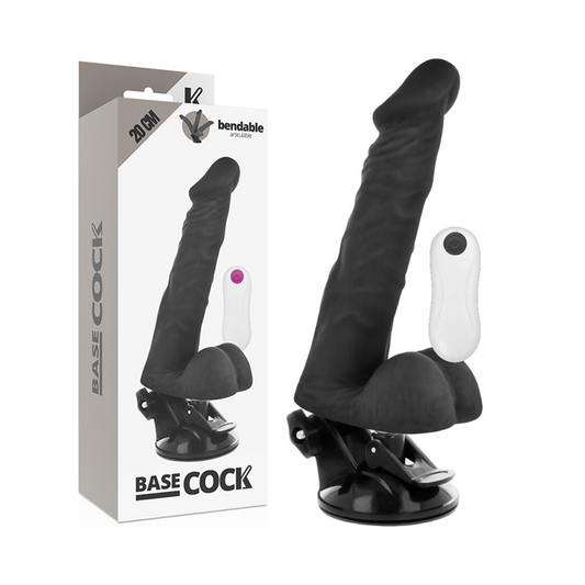 BASECOCK Vibrateur Articulable Télécommande Noir 20 Cm -O- 4.5 Cm - Aura Intime