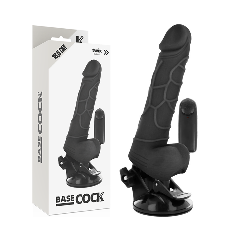 BASECOCK Vibrateur Réaliste Télécommande Noir 18.5 Cm -O- 4Cm - Aura Intime