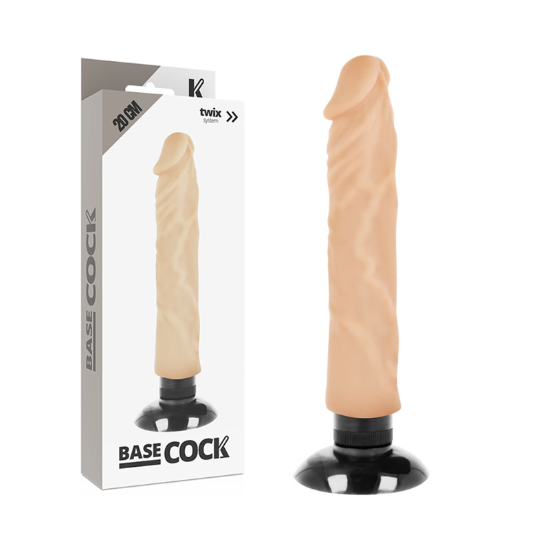 BASECOCK Vibrateur Réaliste 2-1 Naturel 20 Cm -O- 4 Cm - Aura Intime
