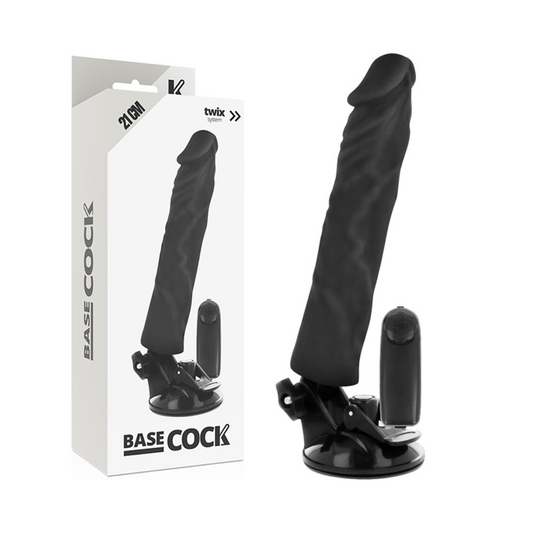 BASECOCK Vibrateur Réaliste Télécommande Noir 21 Cm -O- 4 Cm - Aura Intime