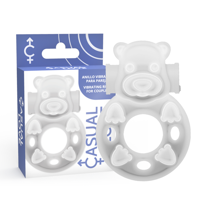 CASUAL LOVE 26 ANNEAU VIBRATEUR TRANSPARENT BUNNY - Aura Intime
