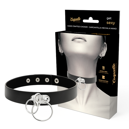 COQUETTE ACCESSORIES Ras Cou Double Anneau Cuir Végan - Aura Intime