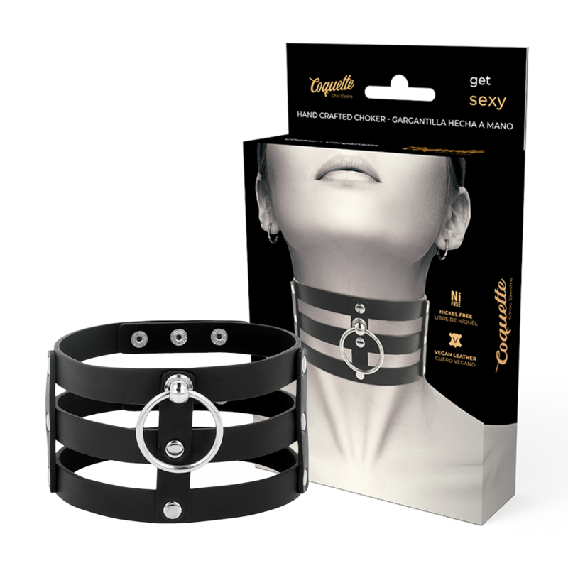 COQUETTE ACCESSORIES Ras Cou Cuir Végan Style Fétiche - Aura Intime