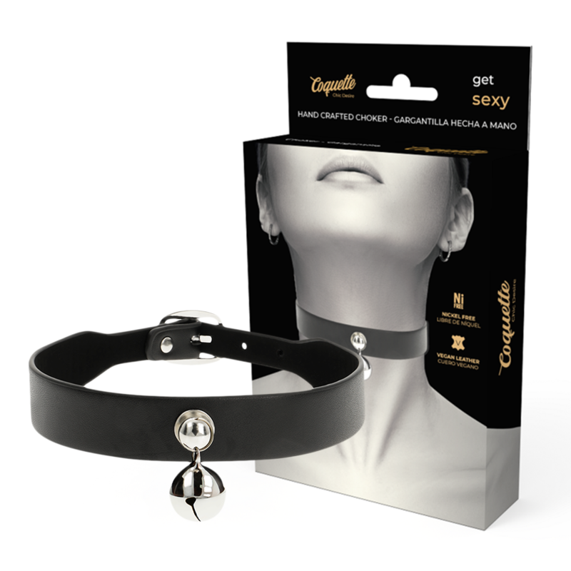 COQUETTE ACCESSORIES Collier Cuir Vegan Femme Hochet Accessoire - Aura Intime