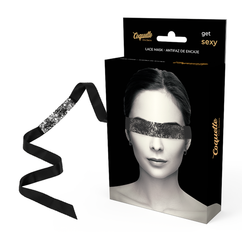 COQUETTE ACCESSORIES Masque Dentelle Noire Ruban - Aura Intime