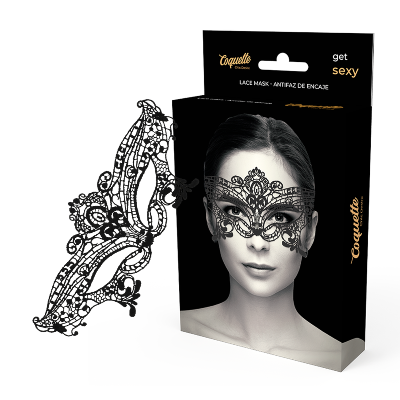 COQUETTE ACCESSORIES Masque Large Dentelle Noire - Aura Intime