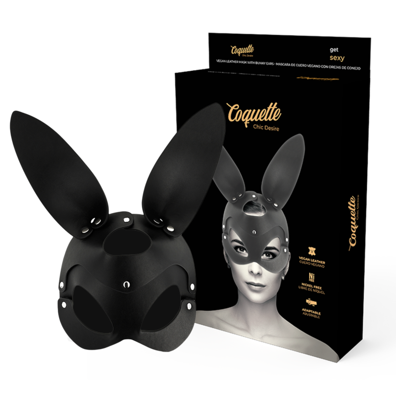 COQUETTE ACCESSORIES Masque Cuir Vegan Oreilles Lapin - Aura Intime