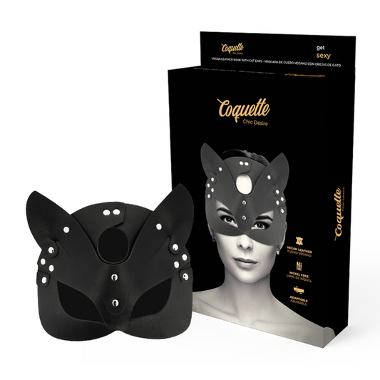 COQUETTE ACCESSORIES Masque Cuir Vegan Oreilles Chat - Aura Intime