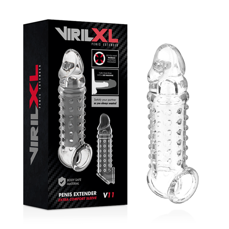 VIRILXL EXTENSION PÉNIS GAINE V11 TRANSPARENTE — vue détaillée