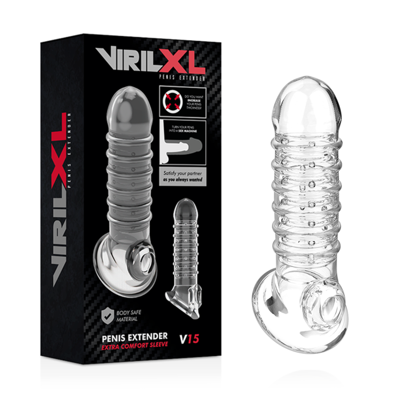 VIRILXL EXTENSION PÉNIS GAINE V15 TRANSPARENTE — vue détaillée