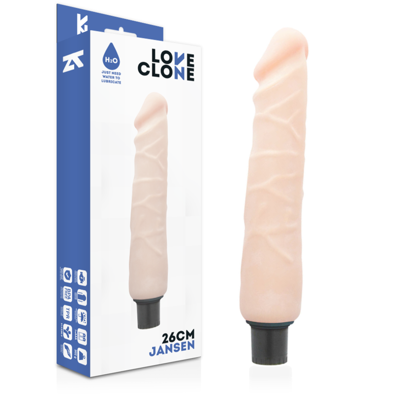 LOVECLONE VIBRATEUR AUTOLUBRIFIANT JANSEN 26 CM -O- 4.2 CM - Aura Intime