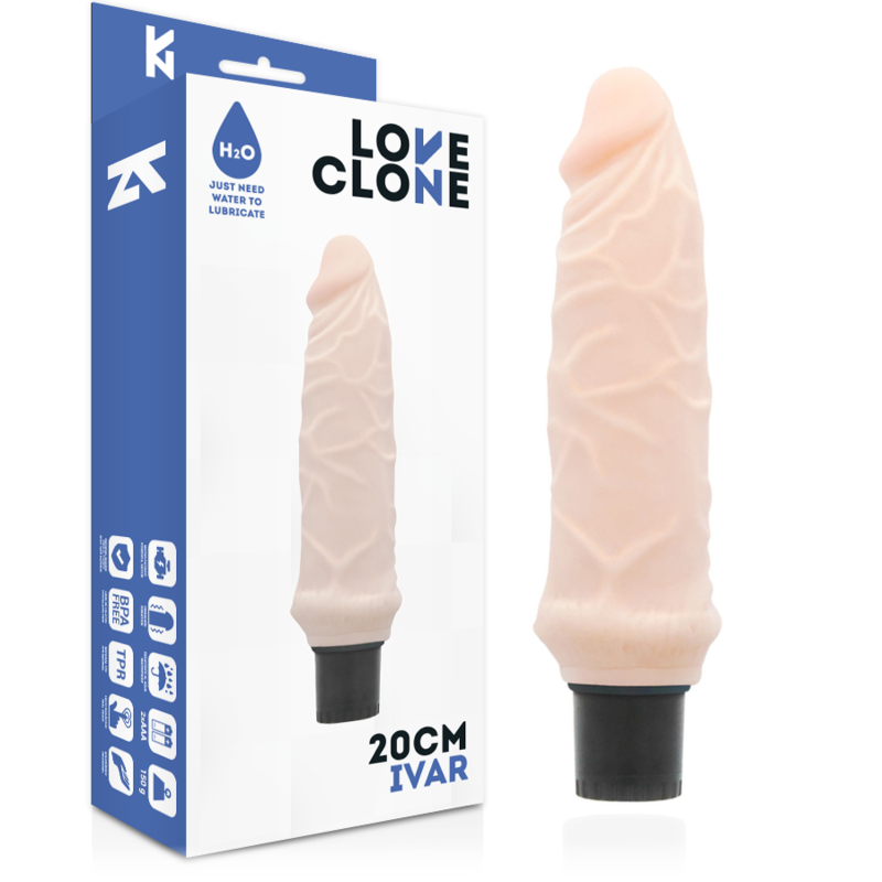 LOVECLONE Vibrateur Autolubrifiant Ivar 20 Cm -O- 3.7 Cm - Aura Intime