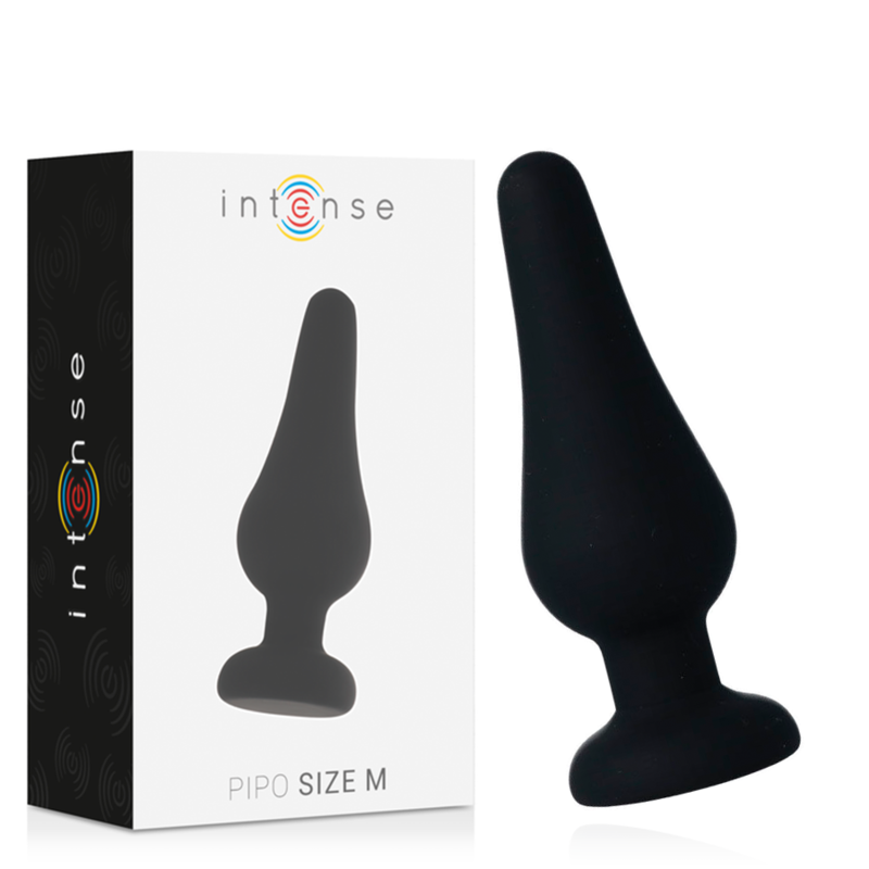 INTENSE ANAL TOYS Plug Anal Pipo M Silicone Noir 11 Cm - Aura Intime